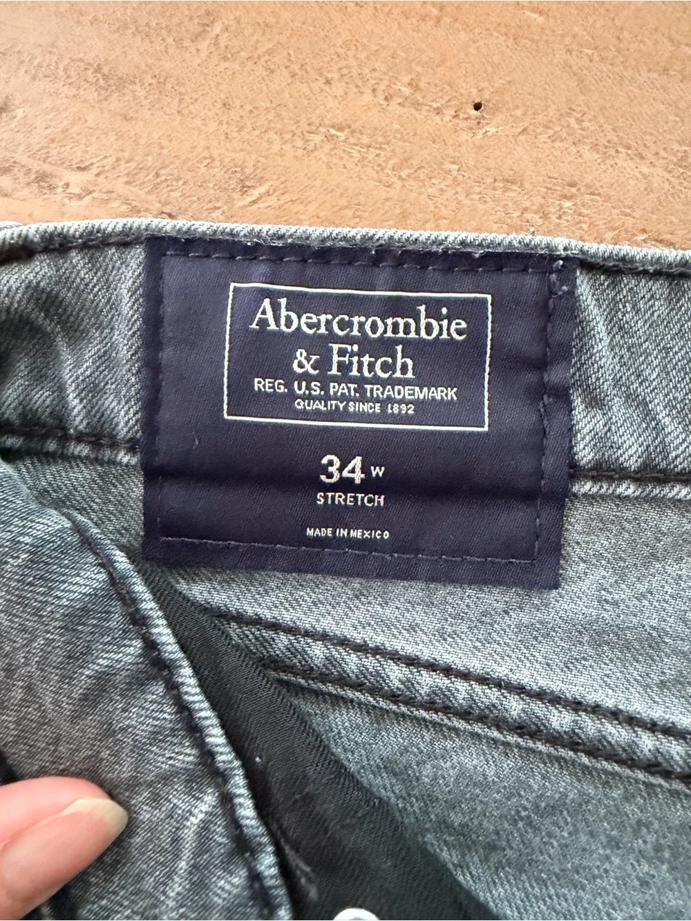 Abercrombie & Fitch Men's Distressed Gray Denim Shorts